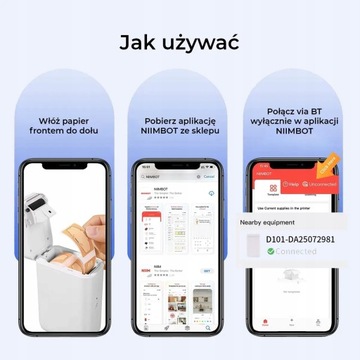 Мини-термопринтер этикеток Niimbot D101 с Bluetooth, 1500 мАч, портативный