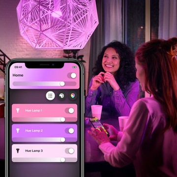 Стартовый комплект PHILIPS HUE White and Color ambiance, 3 лампы E27 + мост