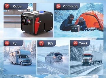 OGRZEWANIE POSTOJOWE 8KW 230V 12/24V NAGRZEWNICA DIESEL BLUETOOTH LCD