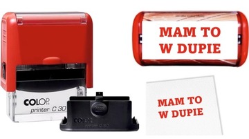 PIECZĄTKA czerwona 47x18 COLOP C30 automatyczna TWÓJ ŚMIESZNY NAPIS TEKST