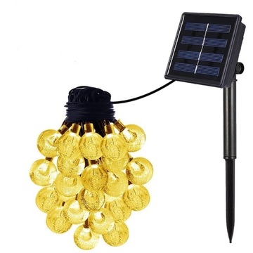 LAMPKI SOLARNE OGRODOWE WODOODPORNE 30 LED 6M