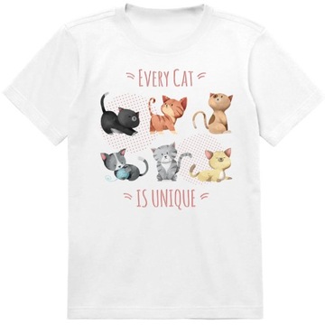 T-SHIRT KOSZULKA KOTY KOTKI 140 146 JAKOŚĆ JAKOŚĆ
