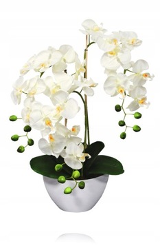 SZTUCZNY STORCZYK PIĘKNA ORCHIDEA W DONICZCE SZTUCZNE KWIATY DEKOR PREMIUM