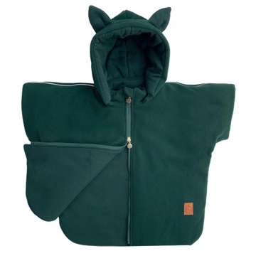 Ponczo samochodowe MERINO Wełna Zieleń ROYAL S (Wiek 0-4 lat) FiGa ROYAL