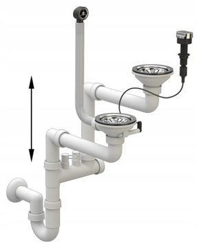 ДОПОЛНИТЕЛЬНАЯ ПЛАТА ЗА АВТОМАТИЧЕСКИЙ СИФОН ДЛЯ ГРАНИТНОЙ МОЙКИ, ОДИН КОЛОКОЛЬЧИК, 2 КОММУНИКАЦИИ