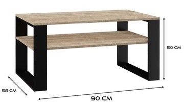 ЖУРНАЛЬНЫЙ СТОЛИК С ПОЛКОЙ MODERN 1P SONOMA ЧЕРНЫЙ