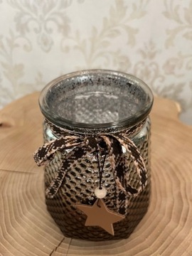 КОРИЧНЕВАЯ СТЕКЛЯННАЯ КРЫШКА, РОЖДЕСТВЕНСКОЕ УКРАШЕНИЕ, 18 СМ