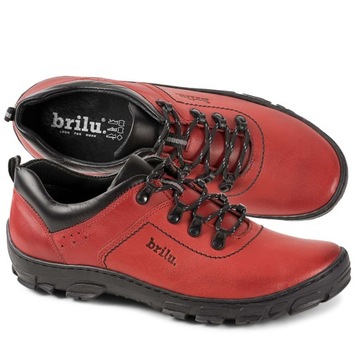 BRILU BUTY TREKKING SKÓRA NATURALNA CZERWONE 40