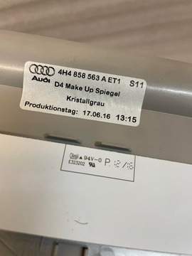 AUDI A8 D4 LAMPA POLSTROVÁNÍ ZRCÁTKO 4H4858563A