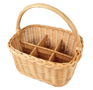 Wiklinowy kosz NA BUTELKI koszyk z przegródkami