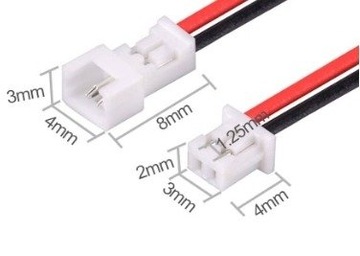 Разъем Micro JST с кабелем длиной 120 мм — шаг 2 контактов для моделей RC