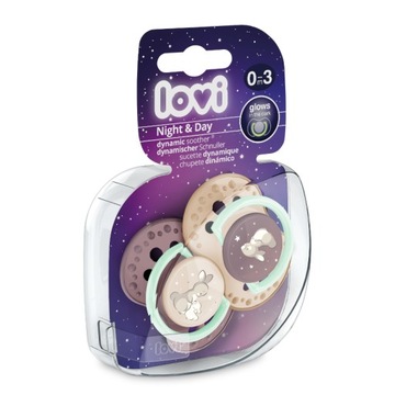 LOVI DYNAMIC SOOTHING TAC ДЛЯ ДЕТЕЙ NIGHT&DAY 0-3 м 2шт РОЗОВЫЙ