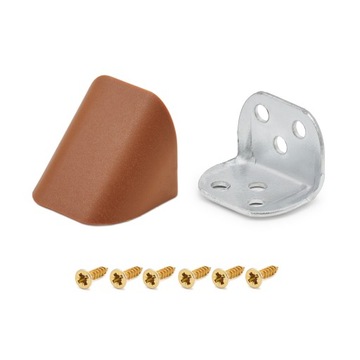 1 SZT KĄTOWNIK MEBLOWY ZŁĄCZE KOMANDOREK WSPORNIK PODPÓRKA PÓŁKI - ORZECH