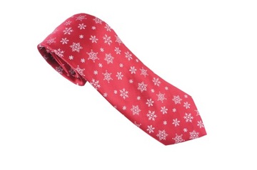 ŚWIĄTECZNY Krawat męski w ŚNIEŻYNKI elegancki boże narodzenie wigilia