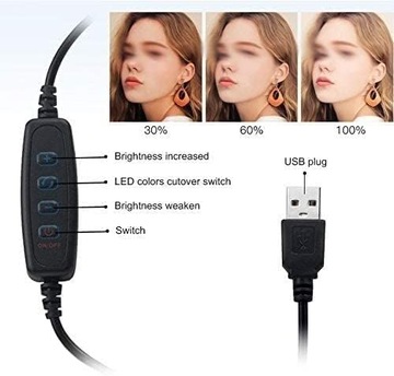 USB-кольцевая лампа. Светодиодный фонарь с регулируемой яркостью