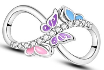 CHARMS ZNAK NIESKOŃCZONOŚCI Charmsy Srebro 925 Motylki Charms