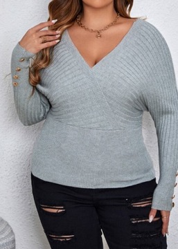 SHEIN SWETER PLUS SIZE SZARY DOPASOWANY 48 V7C