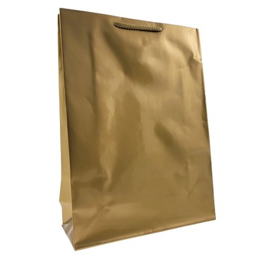 TORBA PAPIEROWA BŁYSK laminowane ZŁOTA 24x9x32cm na prezenty a4 / 25szt
