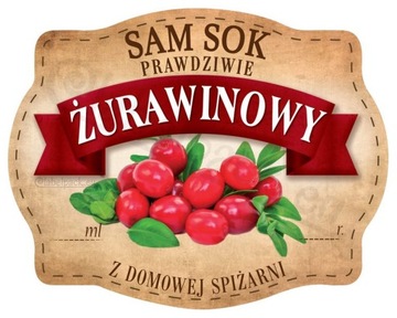 SOK ŻURAWINOWY - Etykieta na słoik
