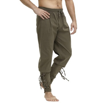 Spodnie Wiedźmin Słowianie Wikingowie khaki 3XL