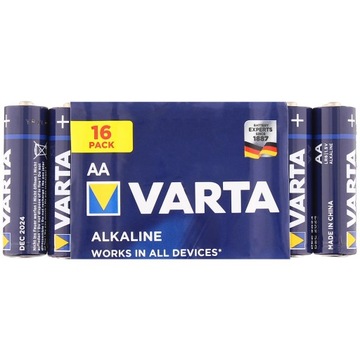 Baterie Bateria AA Varta 16szt Alkaliczna 1,5 volta LR6 1.5V
