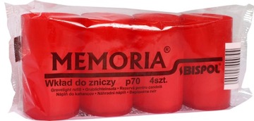 Wkłady parafinowe Memoria 4 sztuki czerwone 22h 8cm