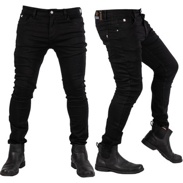 Spodnie męskie JEANSY CZARNE skinny SLIM rurki RANG r.34