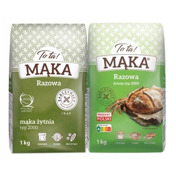 MĄKA ŻYTNIA RAZOWA TYP 2000 DO ZAKWASU CHLEBA 1kg