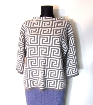 sweter damski ciepły w geometryczny wzór 40/42