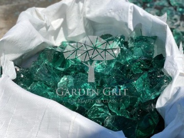 Стеклоблоки лавовый габион бирюзово-зеленого цвета 25 кг.