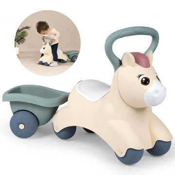SMOBY Little Jeżdzik Pony Kucyk z Przyczepką