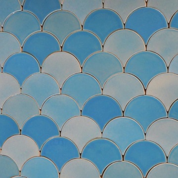 Ceramiczne płytki Rybia Łuska - zestaw płytek kolorowych - Góra Lodowcowa