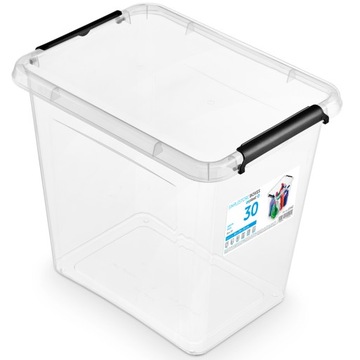 POJEMNIK PLASTIKOWY PUDEŁKO PLASTIKOWE Z POKRYWKĄ PUDŁO BOX 30 L