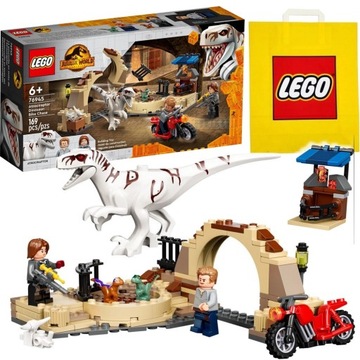 LEGO DINOZAURY 76945 Atrociraptor Pościg na motocyklu + TORBA PREZENT