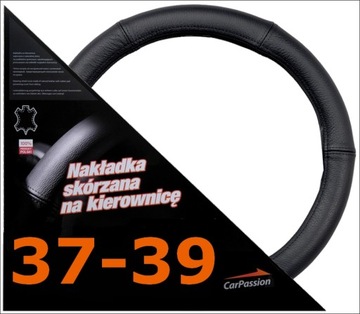 NAKŁADKA na kierownicę skórzana SKÓRA 37-39 cm