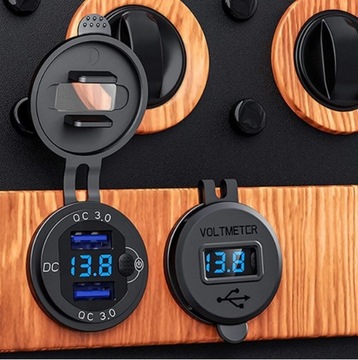 АВТОМОБИЛЬНОЕ ЗАРЯДНОЕ УСТРОЙСТВО USB QC3.0 + PD USB C КНОПКА ВКЛ./ВЫКЛ. ВОЛЬТМЕТРА