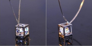 ГЕОМЕТРИЧЕСКИЙ КУБ ПОДВЕСНЫЕ МОДНЫЕ ЖЕНСКИЕ ОЖЕРЕЛЬЕ ЭЛЕГАНТНЫЙ МЕДНЫЙ КВАДРАТ