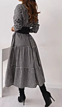 Длинное клетчатое платье MD M/38