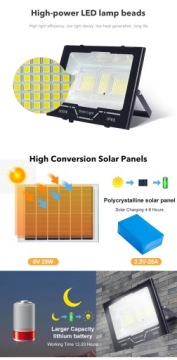 СОЛНЕЧНЫЙ СВЕТОДИОДНЫЙ ПРОЖЕКТОР ГАЛОГЕННЫЙ УЛИЧНЫЙ ФОНАРЬ 200ВТ LED IP65 6500K ДИСТАНЦИОННЫЙ