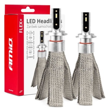 Led automobilové žárovky řady Flex+ H7 12V 24V 6000K Canbus AMIO-03659
