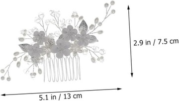 WSUWKI SPINKI DO WŁOSÓW ŚLUBNE PERŁY KRYSZTAŁKI KWIATY KWIATKI SREBRNY