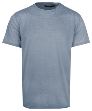 Lekki Męski T-Shirt w Stylu Vintage - Brave Soul - Brudny Niebieski - XL