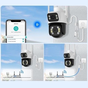 ДВОЙНАЯ ВРАЩАЮЩАЯСЯ НАРУЖНАЯ IP-КАМЕРА WIFI 6MPX