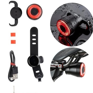 Rockbros Q5 tylna inteligentna lampka rowerowa SYSTEM STOP Wodoodporna LED