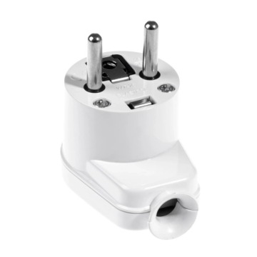 WTYCZKA KĄTOWA ROZBIERALNA Z UZIEMIENIEM BIAŁA