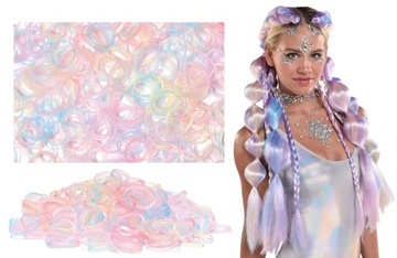 TRANSPARENTNE GUMKI GUMECZKI DO WŁOSÓW WARKOCZYKI