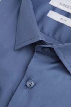 Niebieska koszula z bawełny premium rozmiar 164-170/42