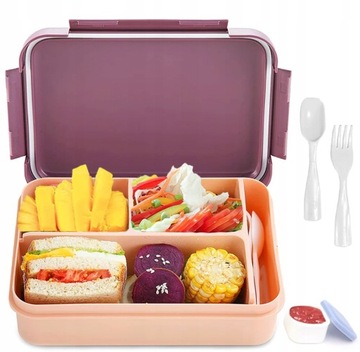 LUNCHBOX ŚNIADANIÓWKA POJEMNIK NA ŻYWNOŚĆ BUGUCAT BENTO BOX 1250 ml SZTUĆCE