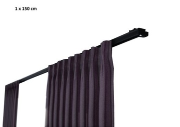 Szyna karniszowa pojedyncza czarna ZS-150, 150 cm