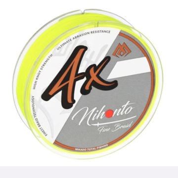 Plecionka fine braid żółta fluo 0,23mm/300m